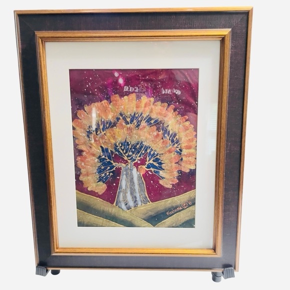 Farhana Hemming Metallic Watercolor Painting 2016 Beautiful Tree Design - Picture 3 of 10